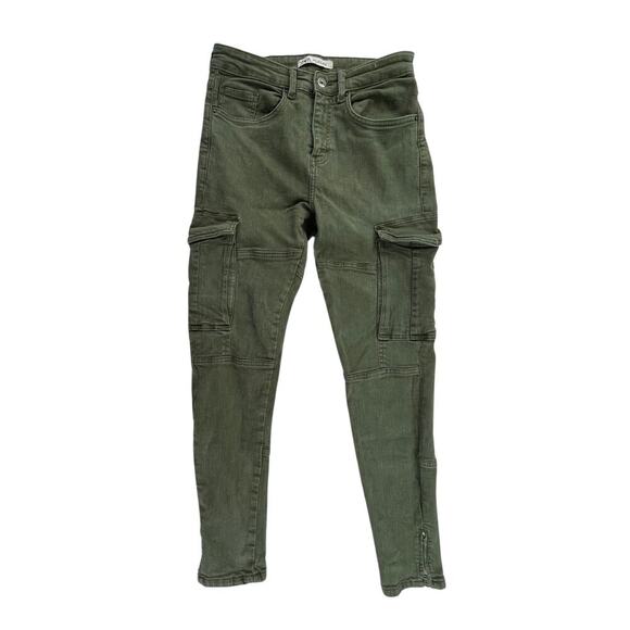 Zara Pants - TARA | Zara Size 30 Army Green Skinny Cargo Pants With Zipper and Pocket Details
